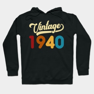 1940 Vintage Gift 80th Birthday Retro Style Hoodie